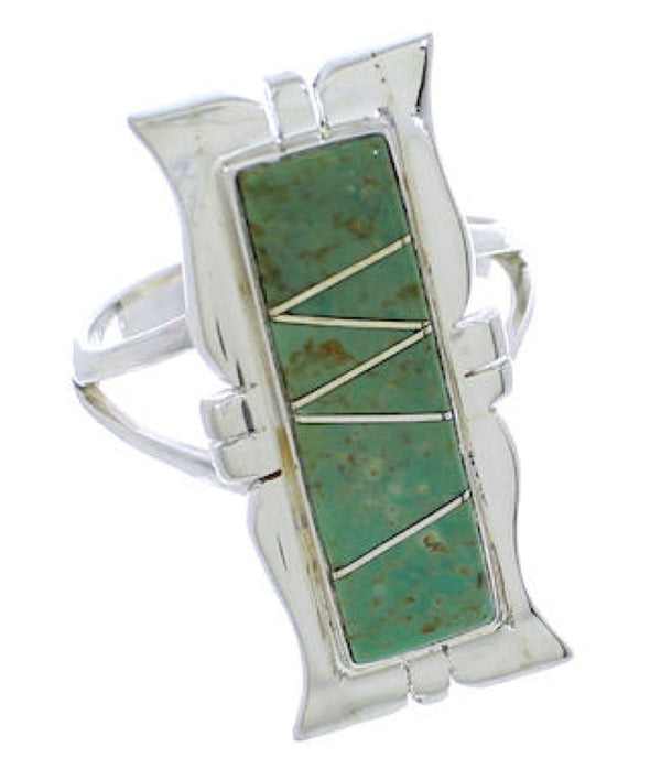 Southwestern Turquoise Jewelry Silver Ring Size 5-1/4 MX23559